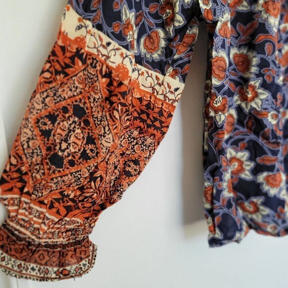 Pretty Boho Floral Blouse Top Women Size M - Picture 6 of 11